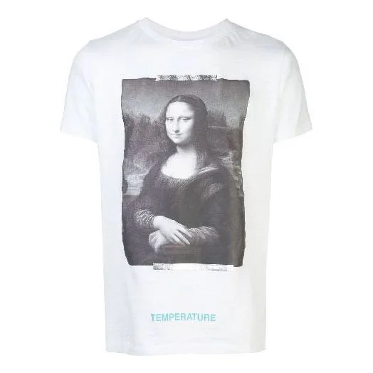 Off-White x MCA Crossover Mona Lisa Printing Round Neck Pullover Short Sleeve Slim Fit Version White - 1