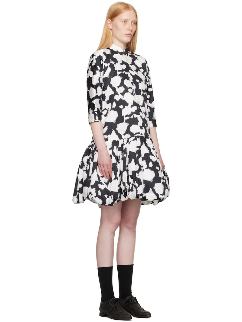 Black & White Cotton Satin Midi Dress 2