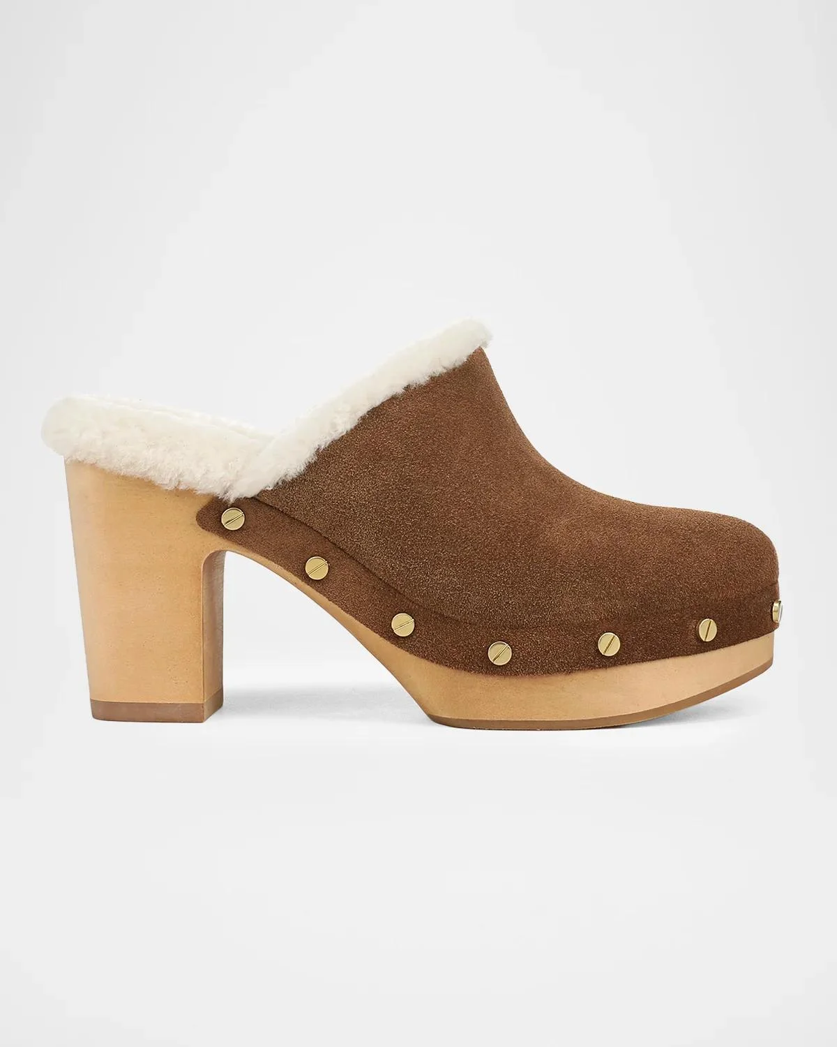 95mm Larken Shearling-Lined Suede Clogs - 1