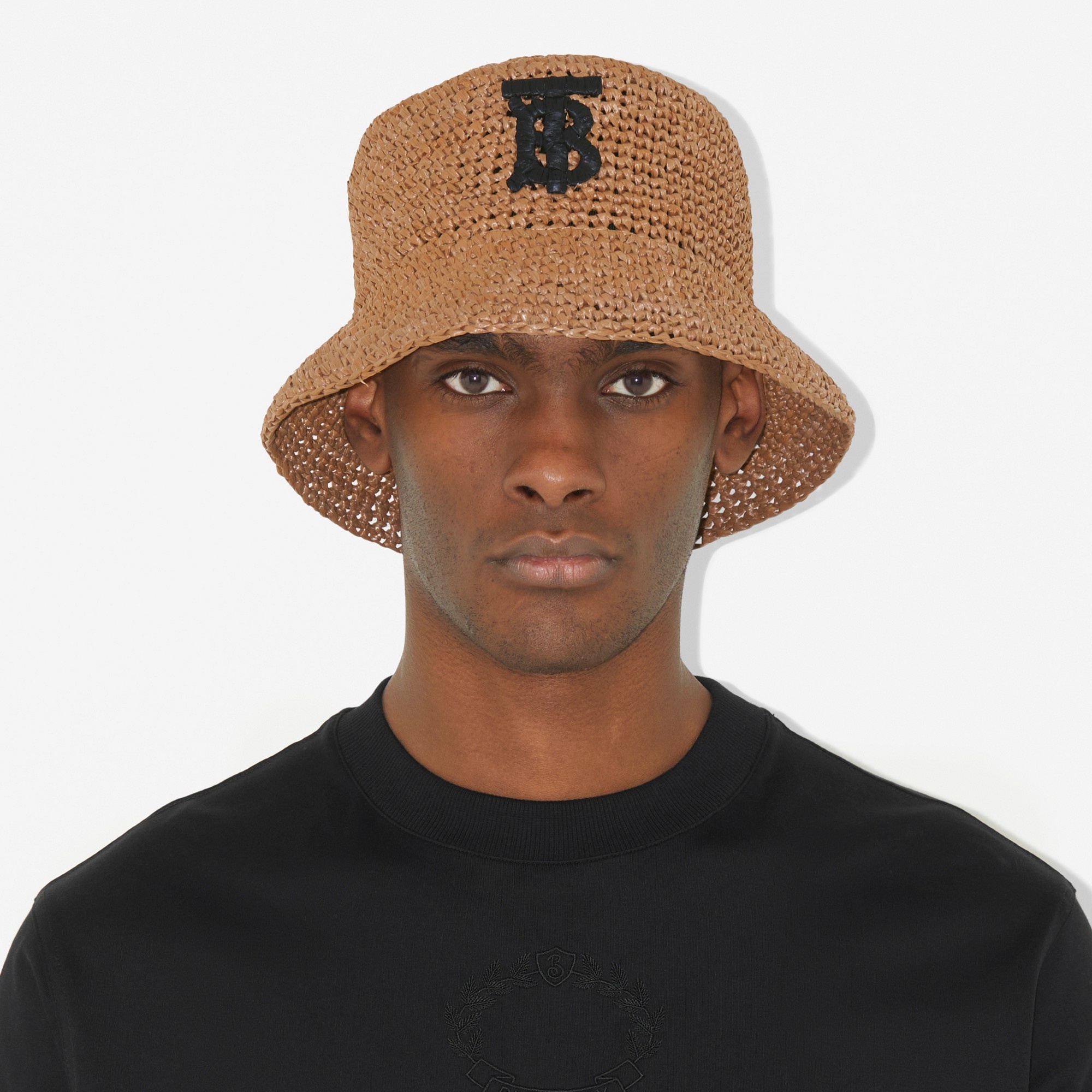 Monogram Motif Raffia-effect Bucket Hat - 4