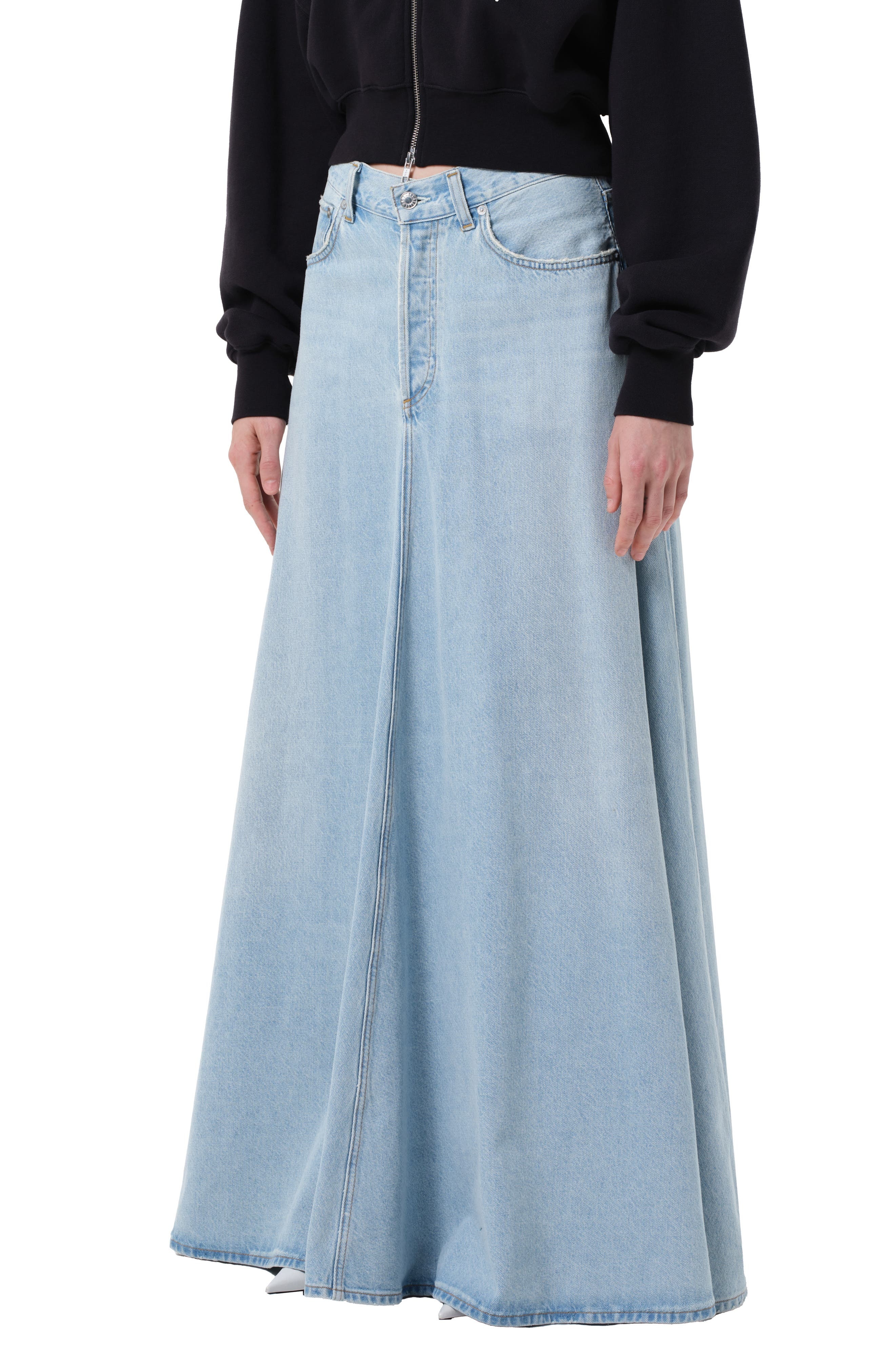 AGOLDE Odin Denim A-Line Maxi Skirt in Lost at Nordstrom - 5