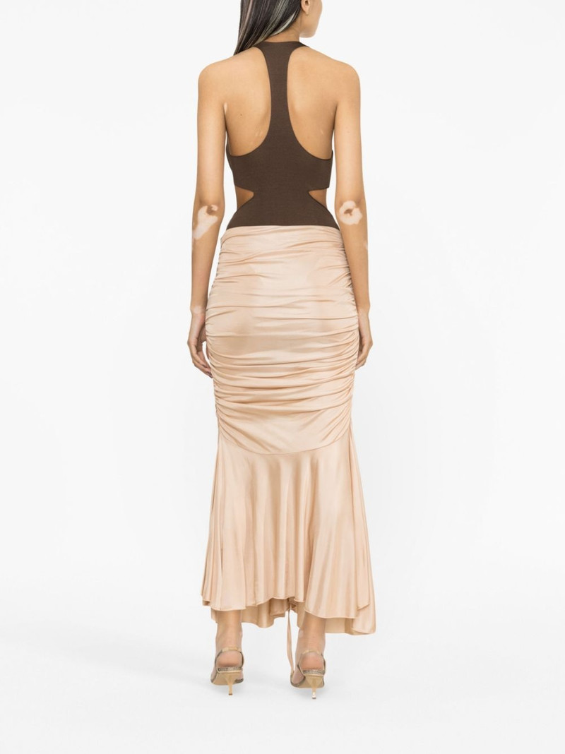 gathered-detail asymmetric-hem skirt 4