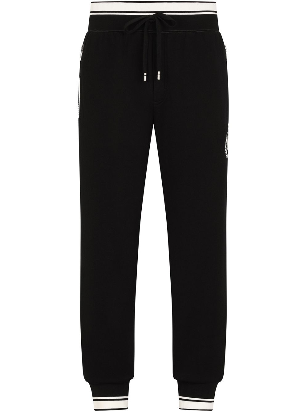 crest logo embroidered track pants - 1