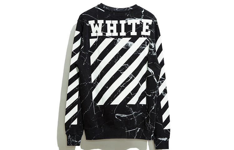 Men's Off-White Marble Pullover Black OMBA003S160940139988 - 2
