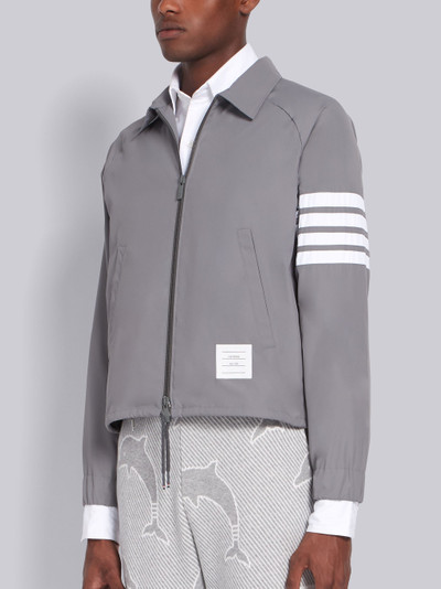 Thom Browne Medium Grey Flyweight Tech 4-Bar Stripe Windbreaker outlook