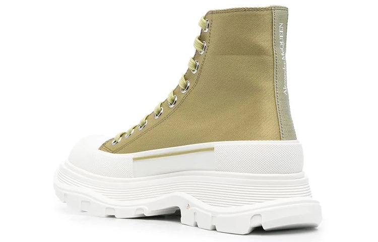 (WMNS) Alexander McQueen Tread Slick Boots 'Olive Green' 697080W4U313809 - 4