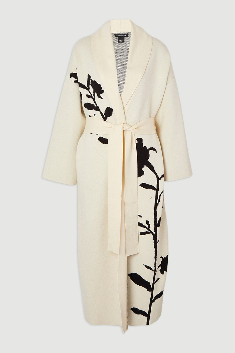 Jacquard Floral Knitted Coatigan 4