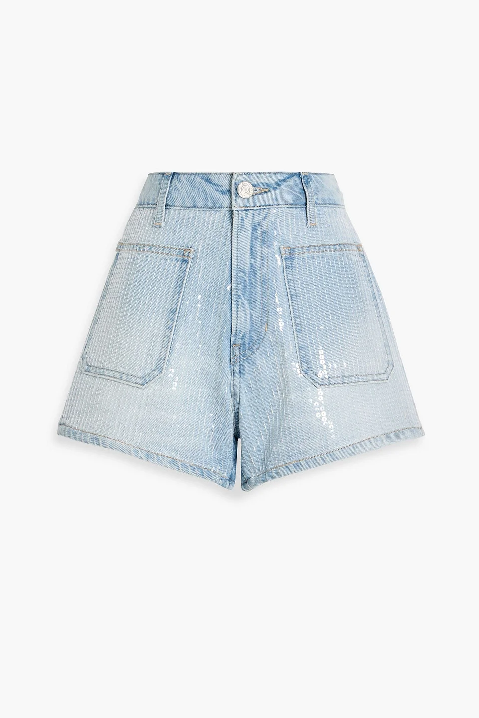 Sequined denim shorts - 1