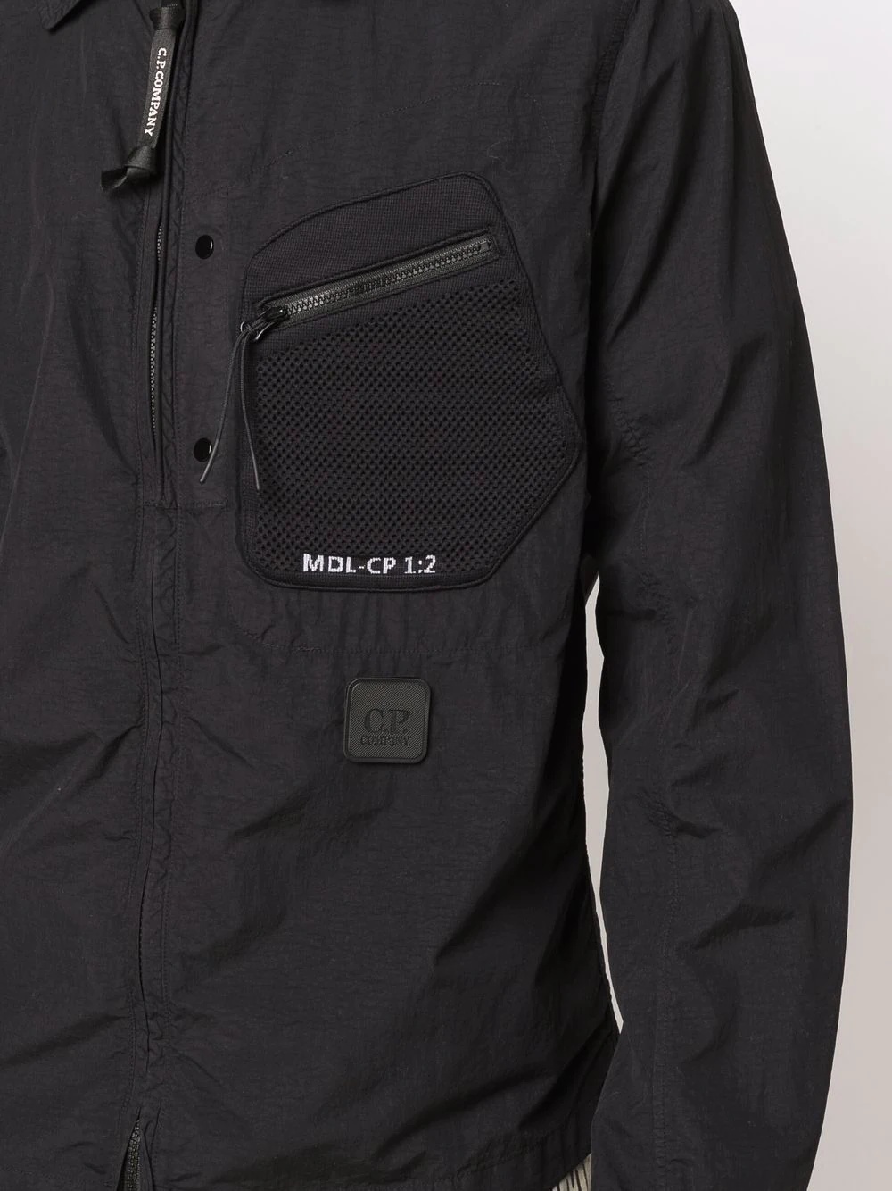 mesh-pocket shirt jacket - 5