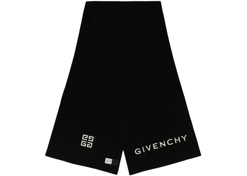 Givenchy Givenchy Embroidered Logo Scarf Black/White outlook