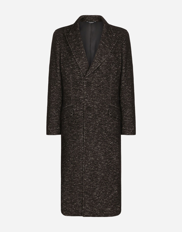Single-breasted dotted wool jersey coat - 1