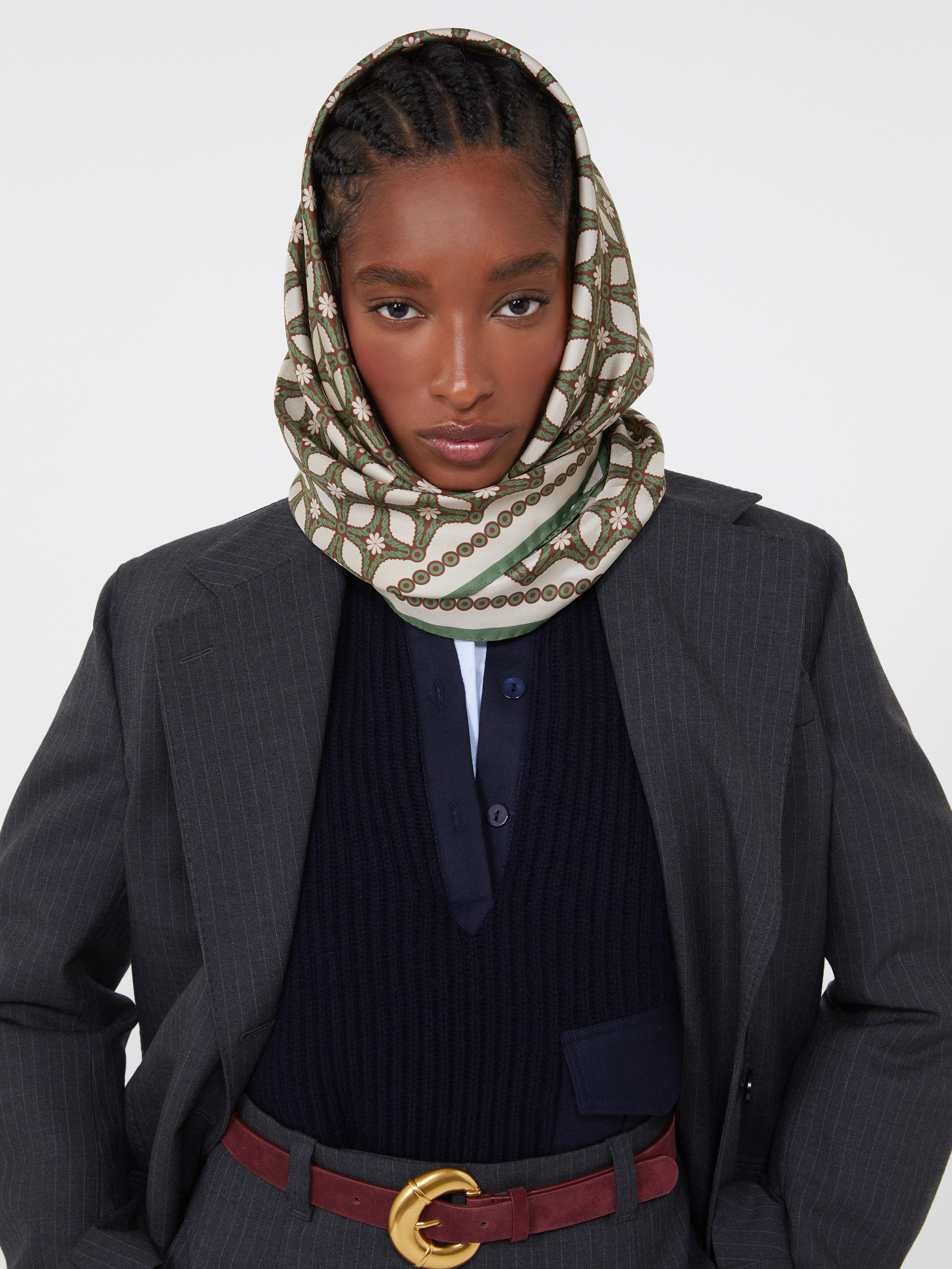 ONESTONEW Printed silk twill scarf - 4