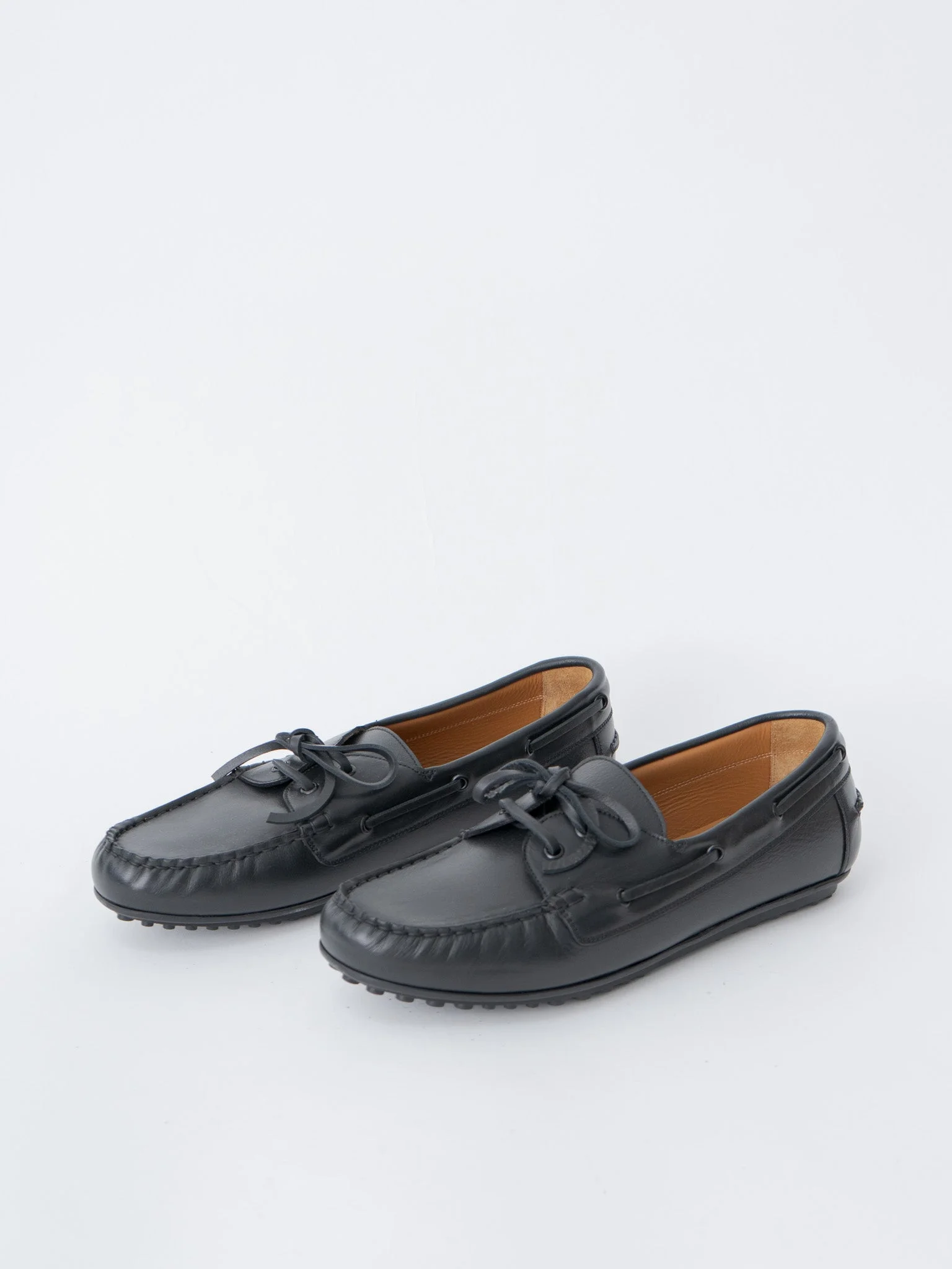 730FDL Italian Navy Military Deck Shoes - Black (women's) - 1