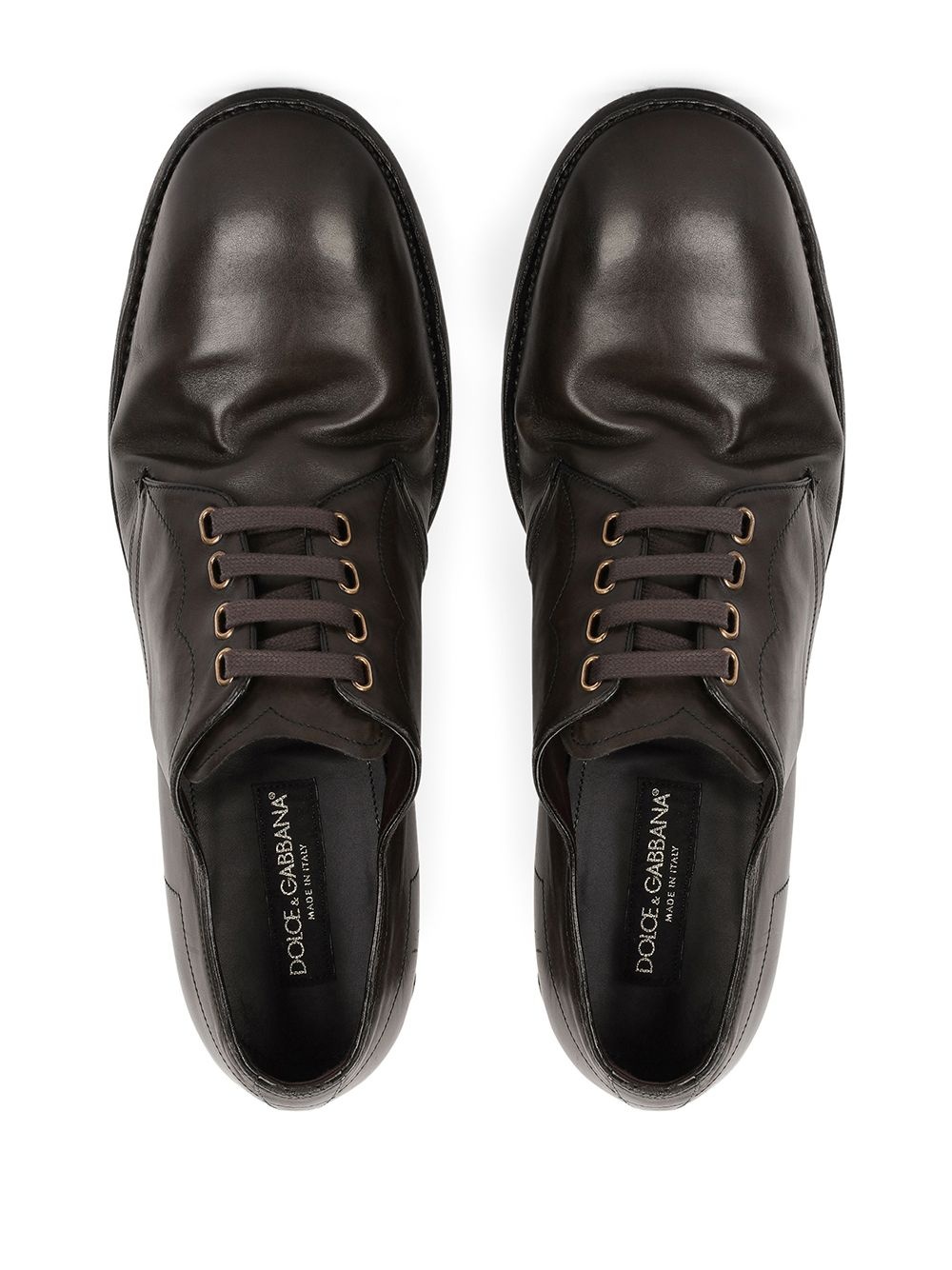 dented style derby shoes - 4