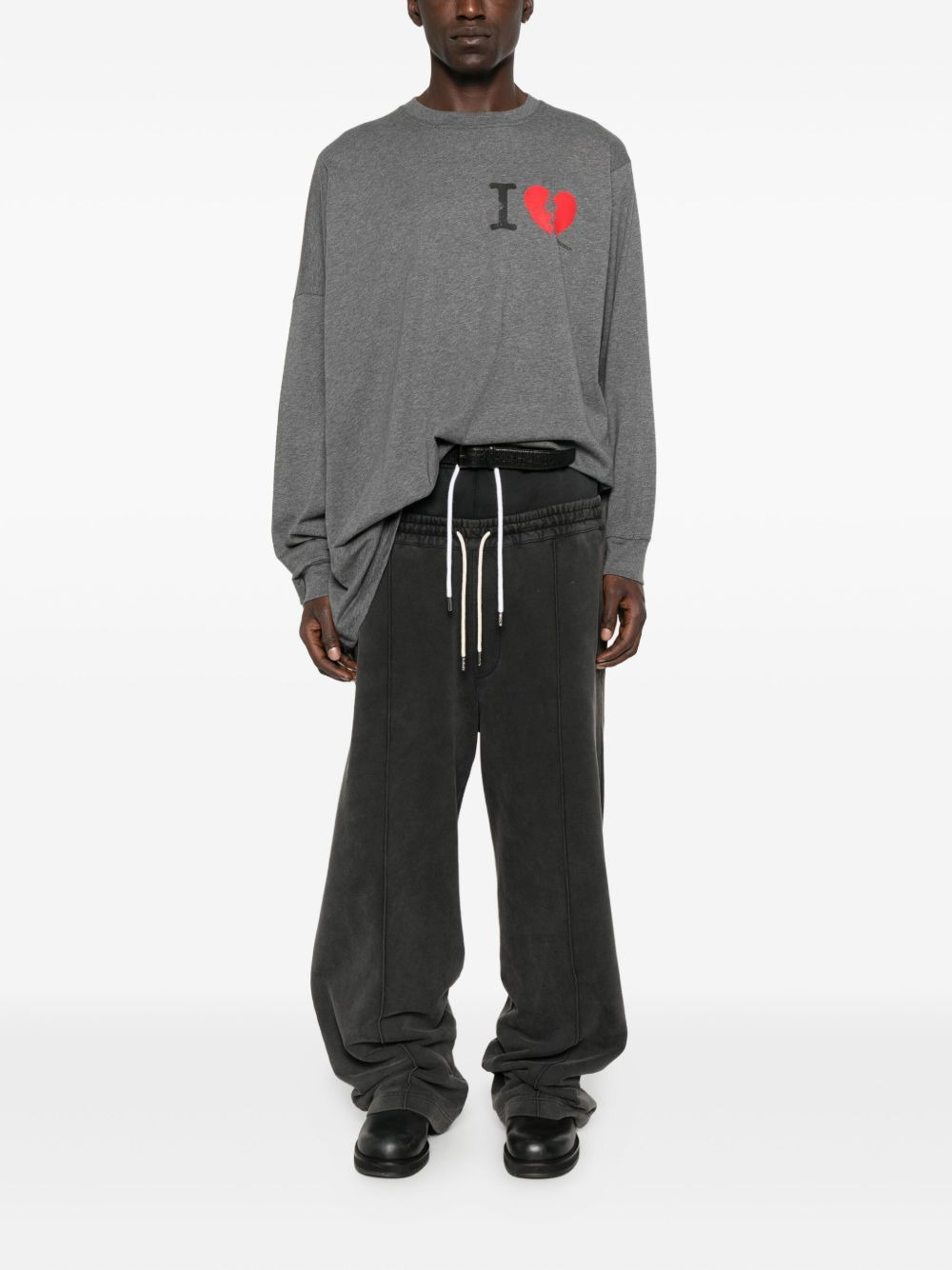 broken-heart print long-sleeved T-shirt - 2