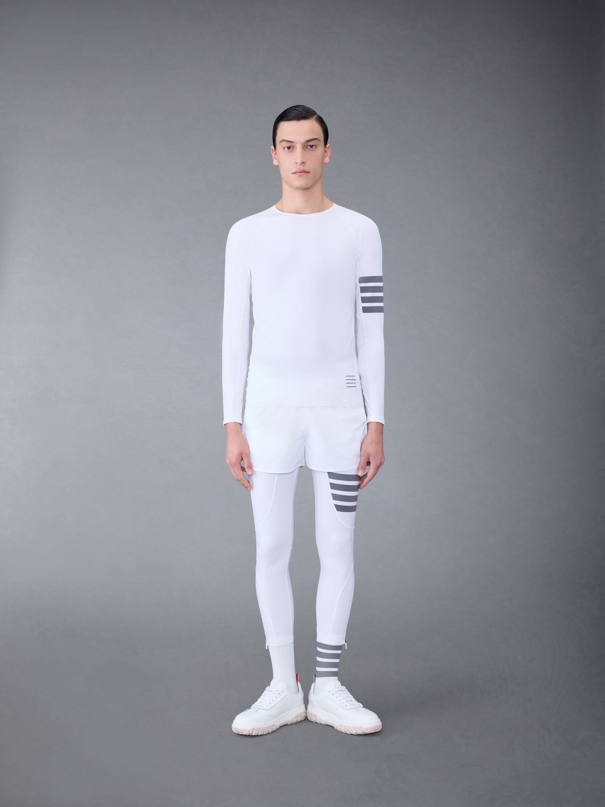 Lightweight Interlock 4-Bar Long Sleeve Compression Tee - 3