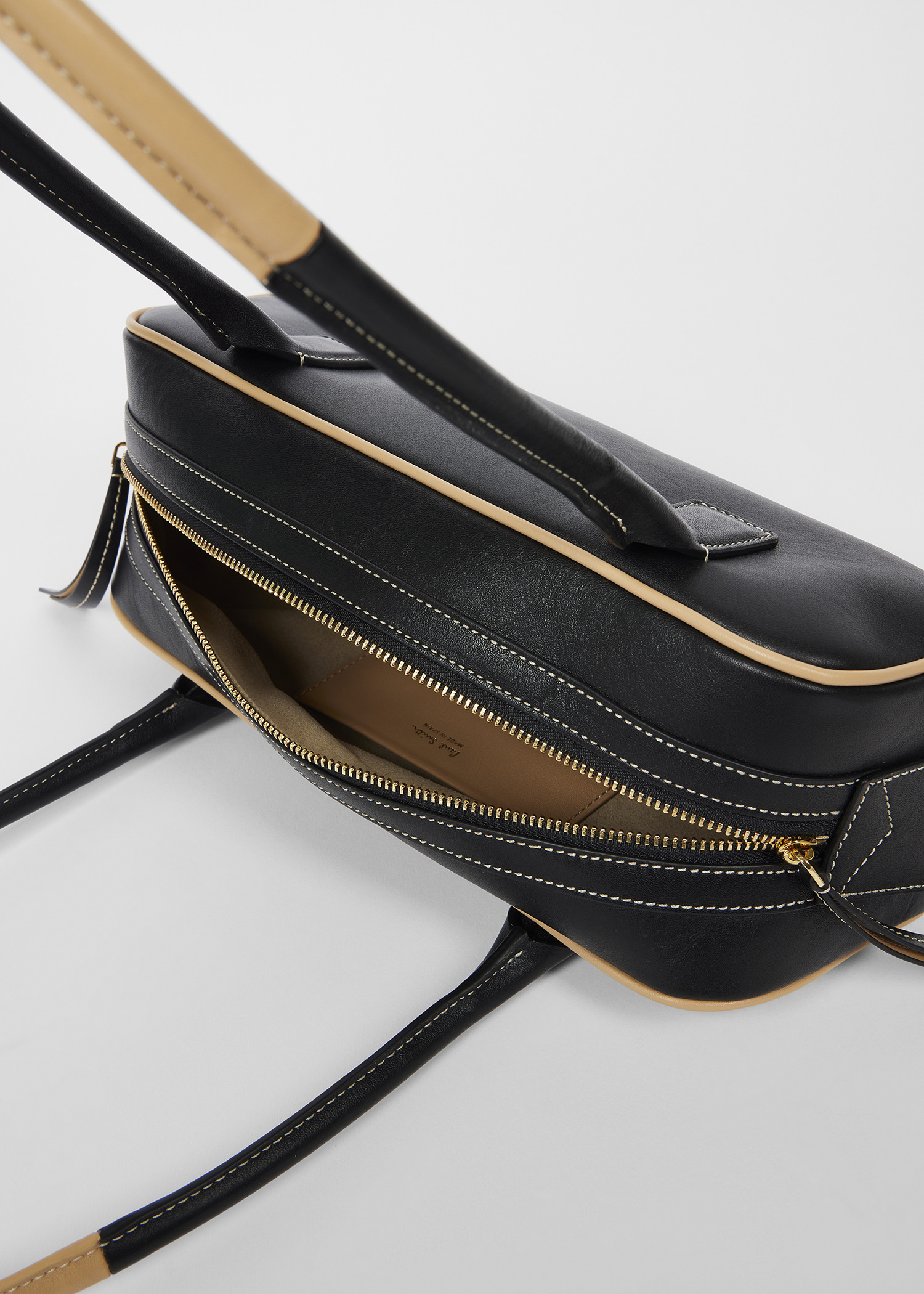 Women's Black Leather Top Handle Shoulder Bag - 5