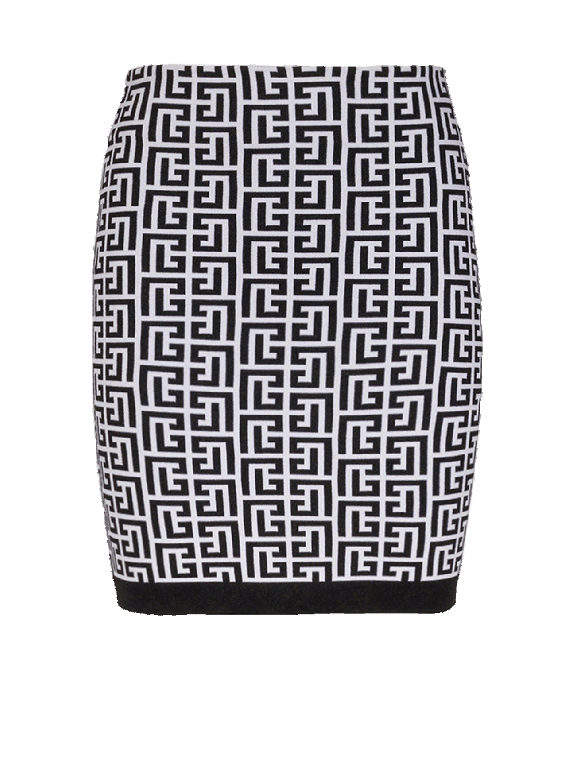 Short knit skirt with Balmain monogram - 1