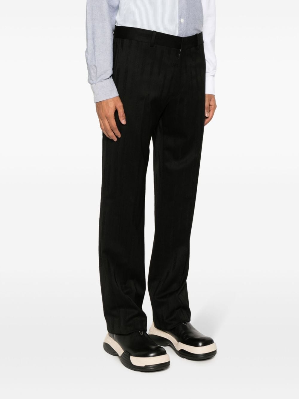 Shibori jacquard straight-leg trousers - 3