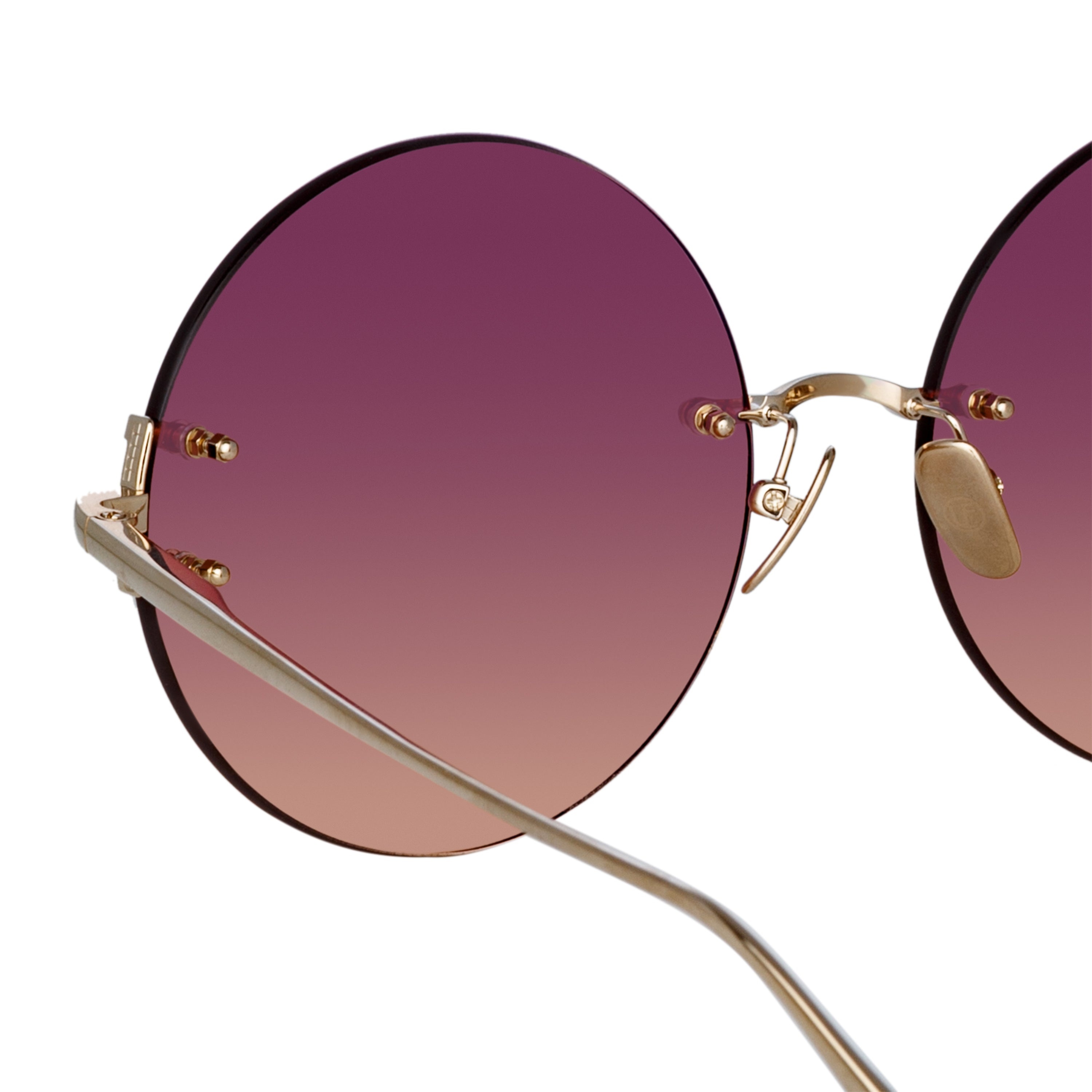 LOTUS ROUND SUNGLASSES IN LIGHT GOLD - 3