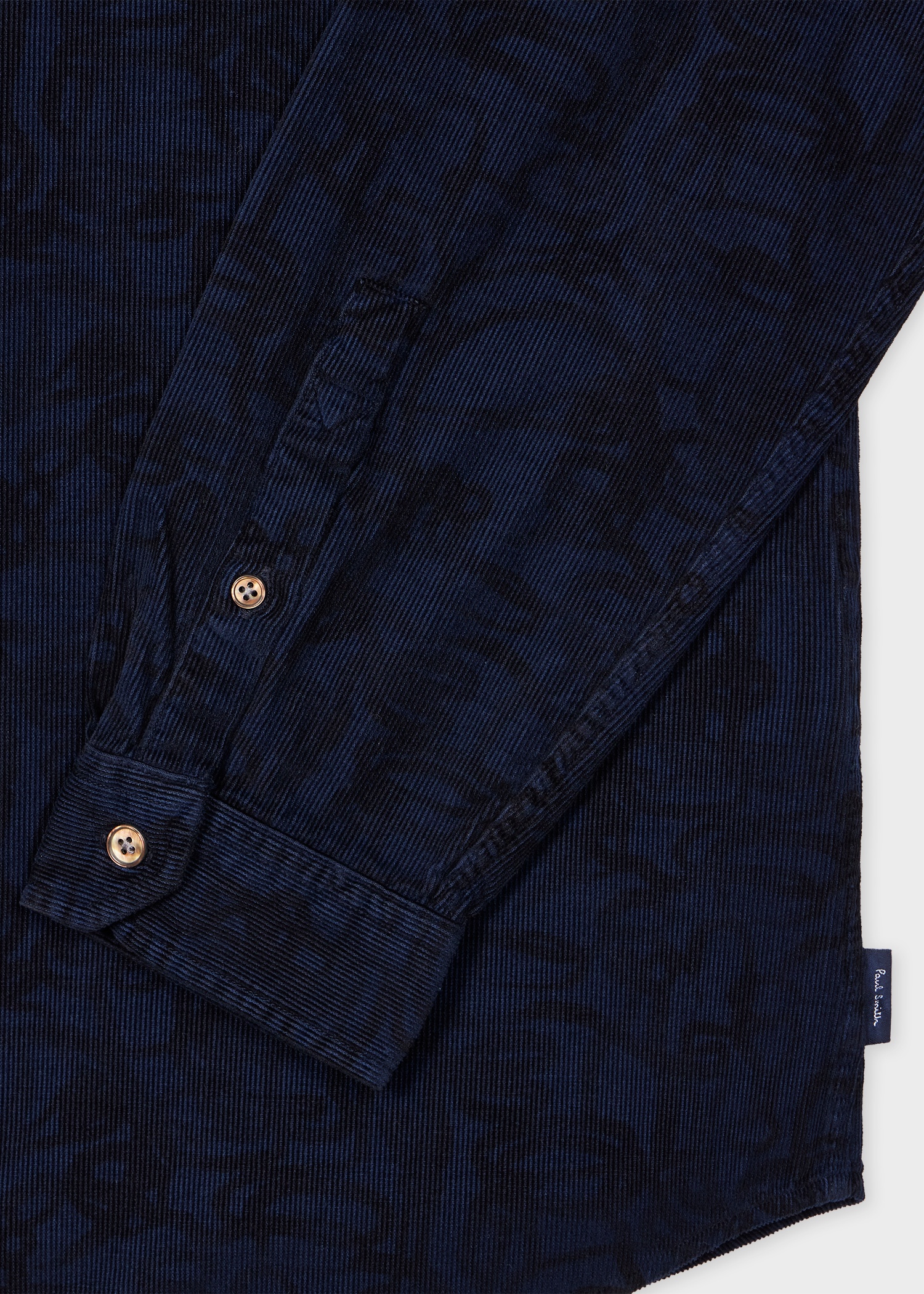 Navy Tailored-Fit Printed Corduroy Shirt - 2