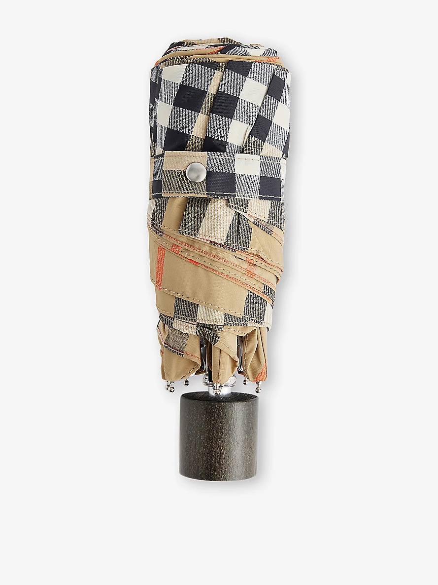 Check-Print Folding Shell Umbrella - 3