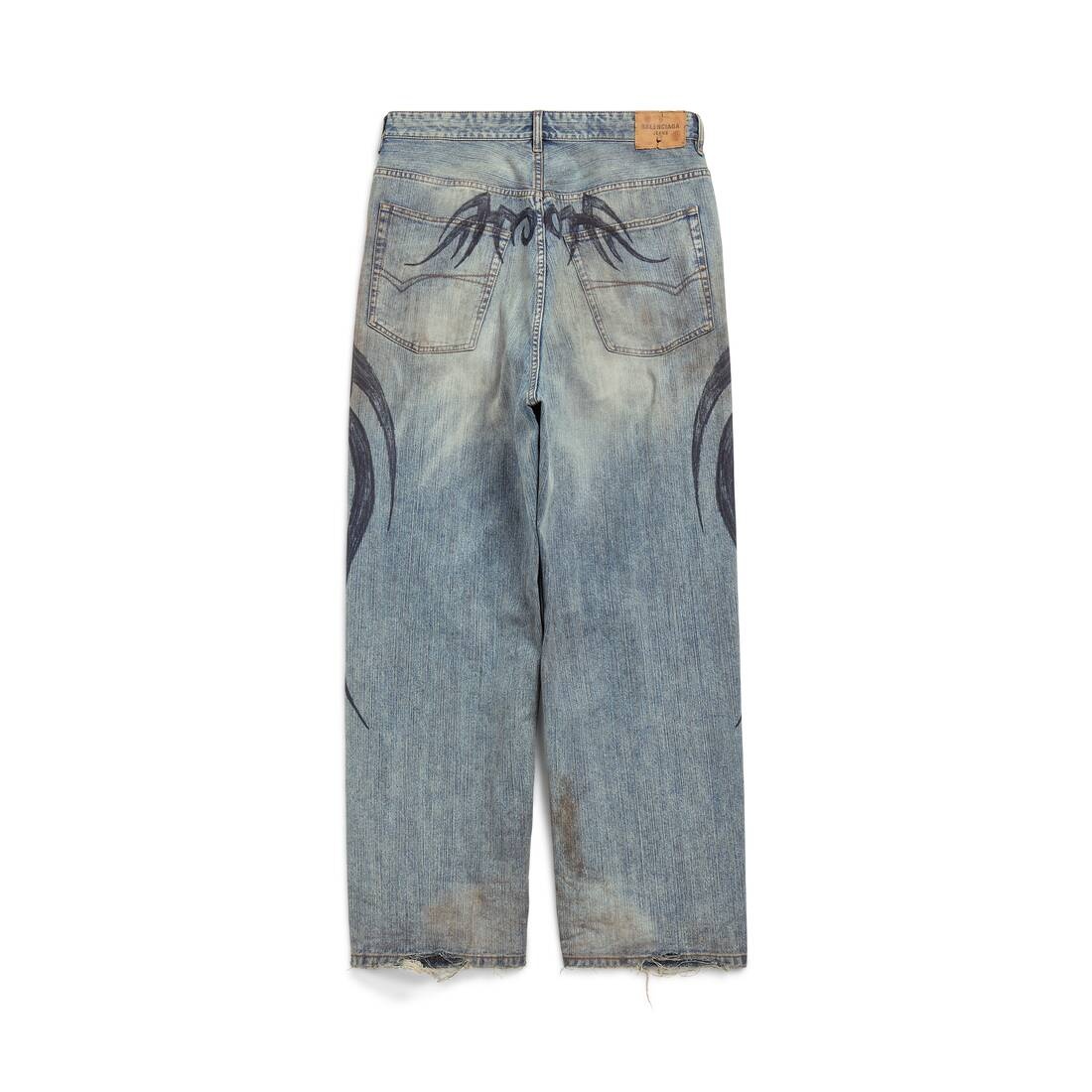 BALENCIAGA Men's Y2k Stretched Knee Baggy Pants in Light