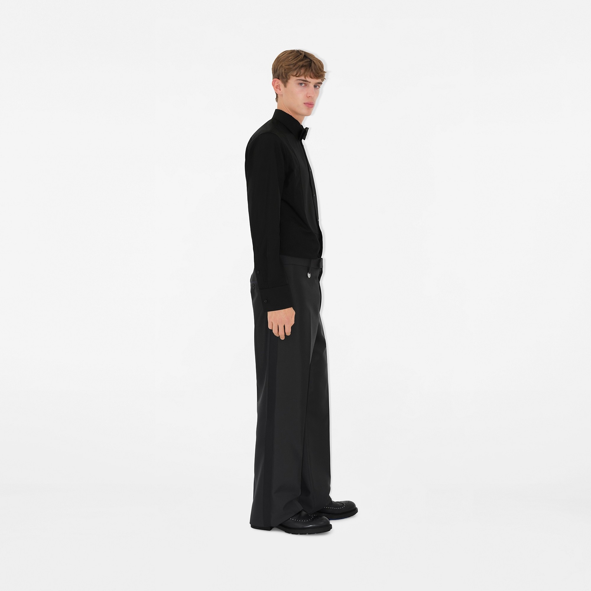 Slim Fit Cotton Silk Tuxedo Shirt - 3