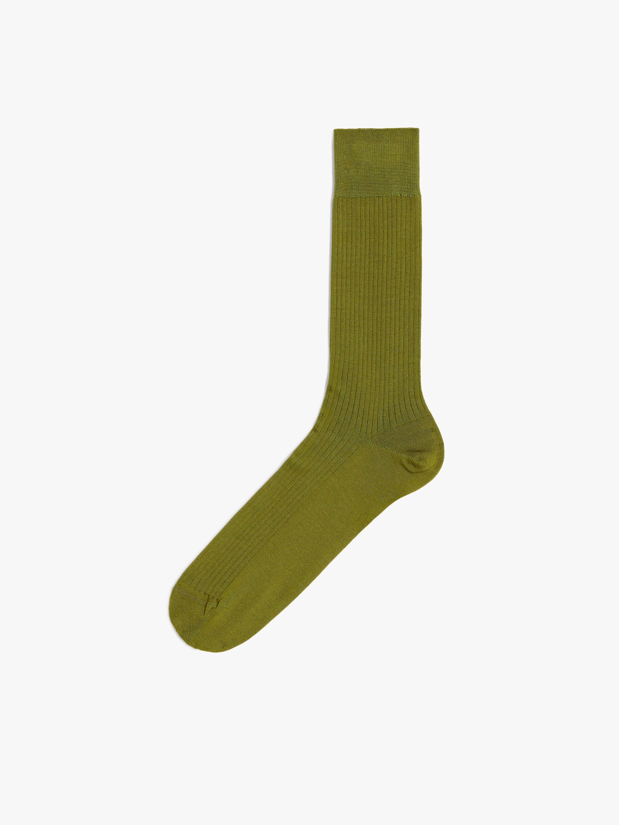 KHAKI COTTON BLEND SOCKS - 1