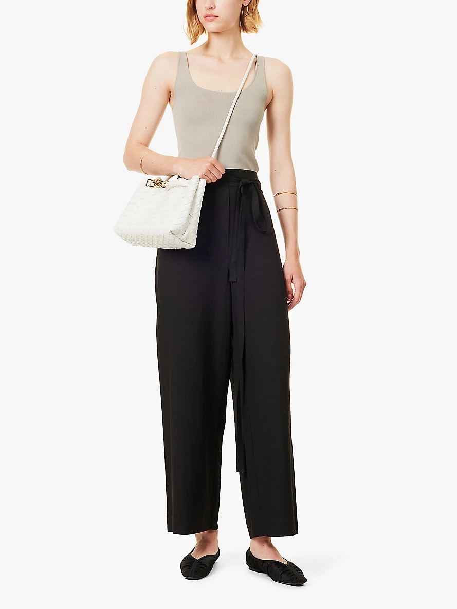 Wide-leg high-rise woven trousers - 2