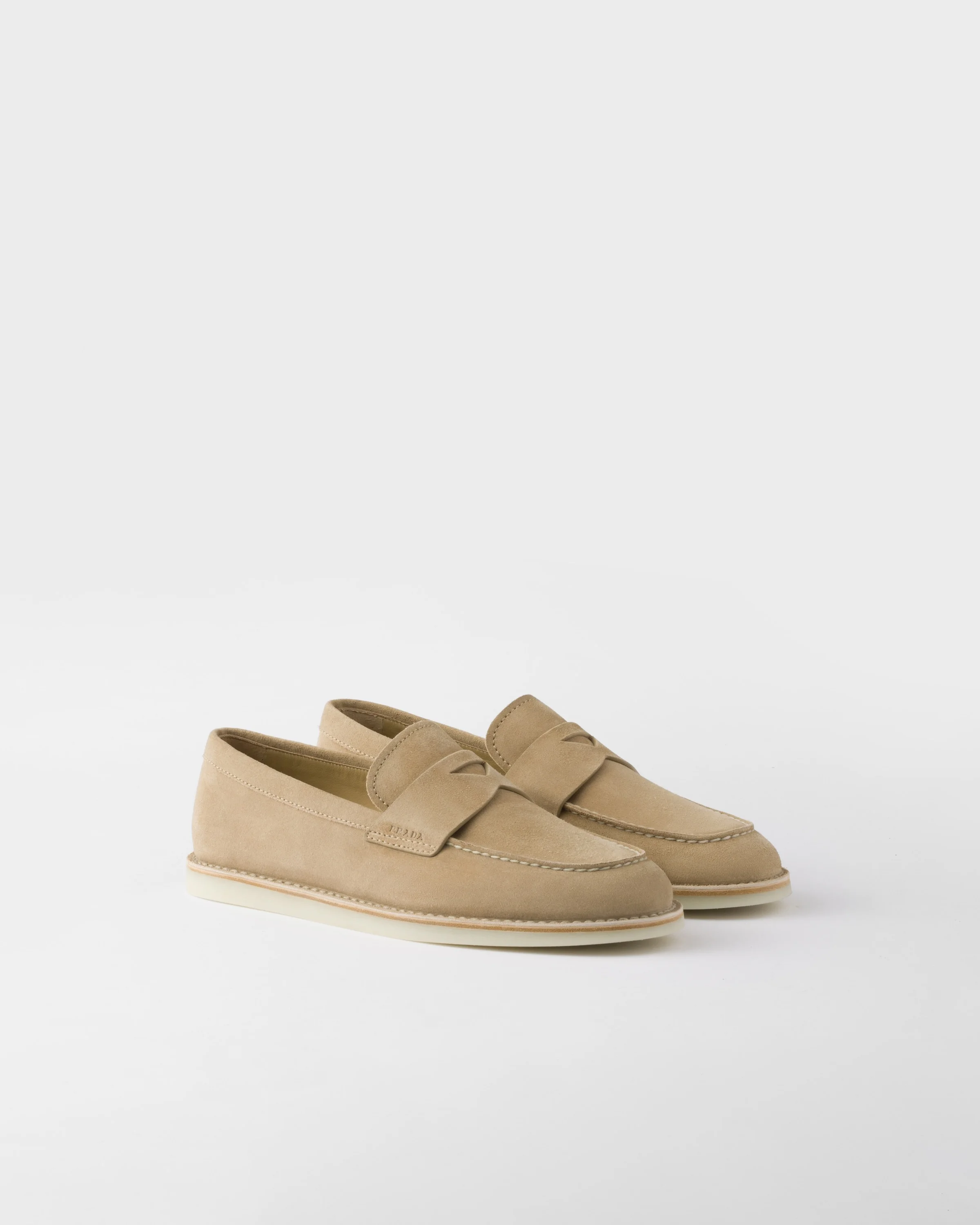 Bleached suede loafers - 1