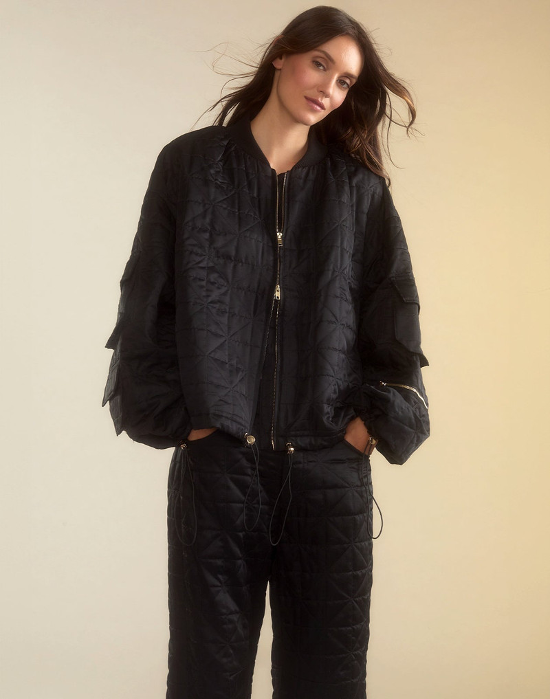 Downtown Quilted Bomber Jacket 7