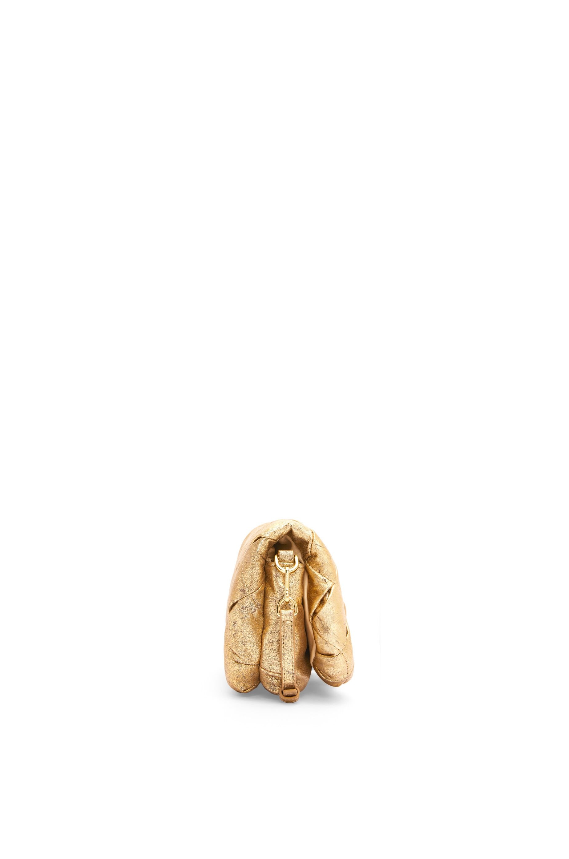Mini Puffer Goya bag in pleated metallic leather - 3