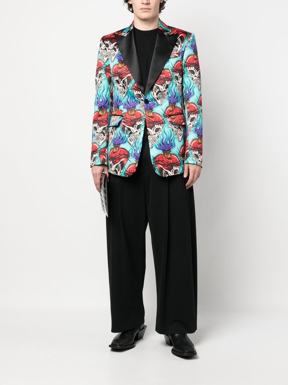 skull-print blazer - 2