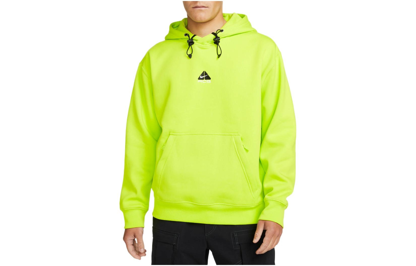 Nike ACG Therma-Fit Solid Color Logo Embroidered hooded Long Sleeves Unisex Fluorescent Green DH3087 - 3