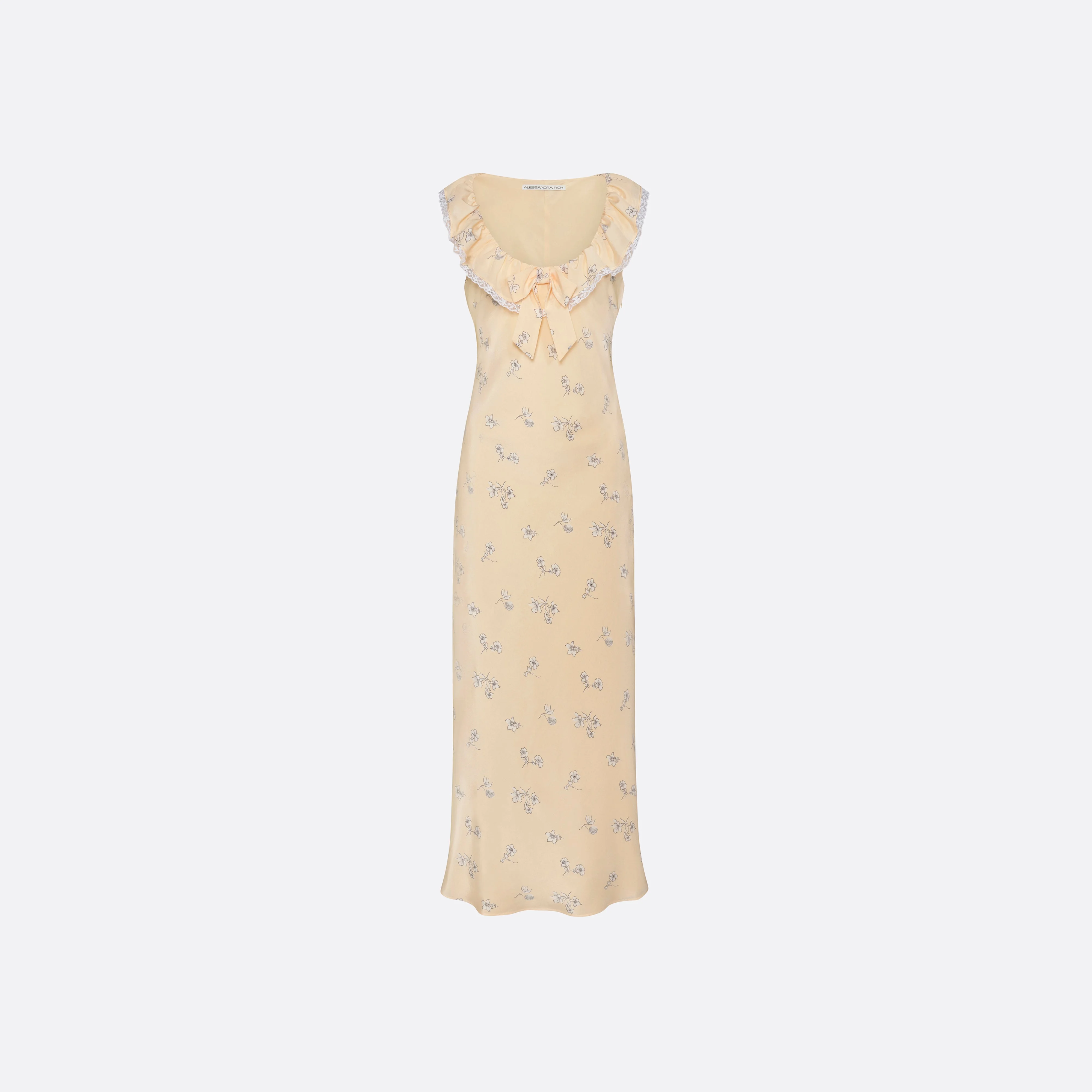 SLIP DRESS WITH LACE DETAILS - 1