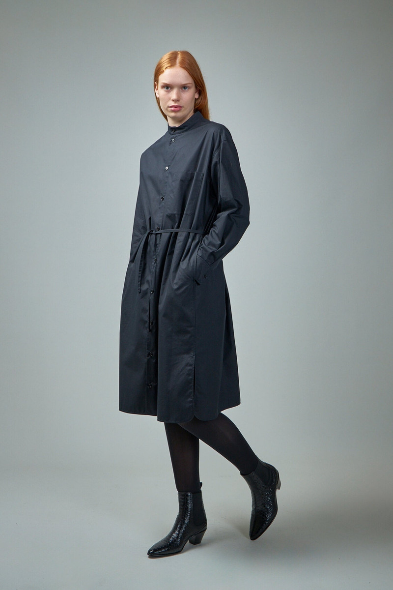Lemaire Officer Collar Shirt Dress in Caviar outlook