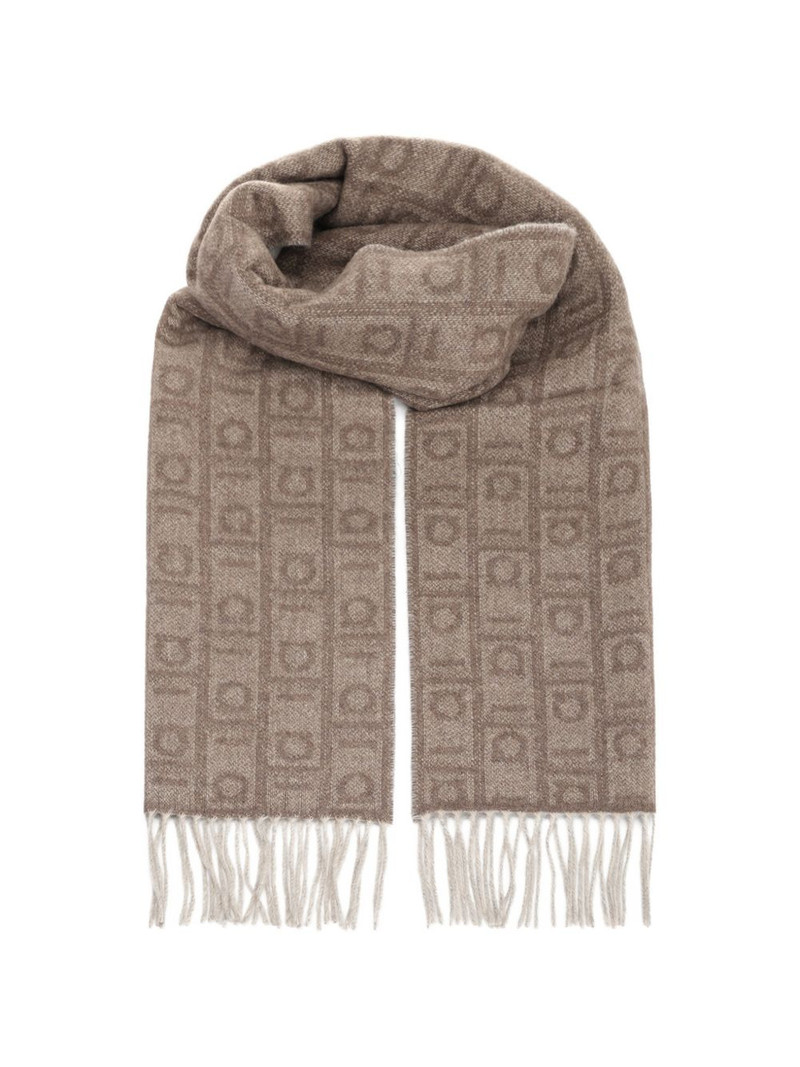 fringe-detail geometric-pattern scarf 1