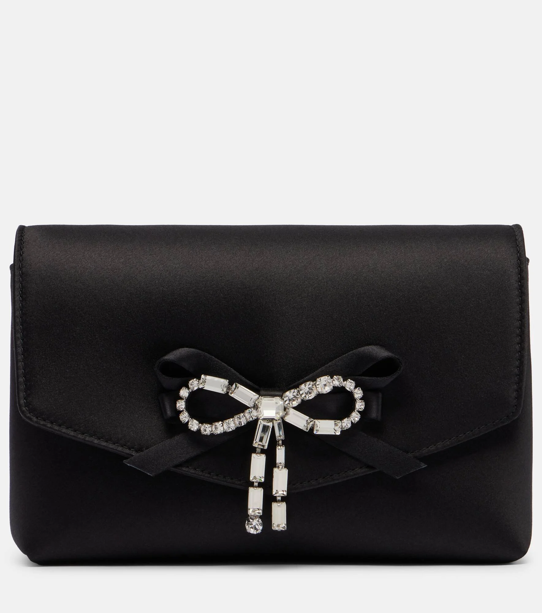 Soft Bow Mini embellished satin clutch - 1