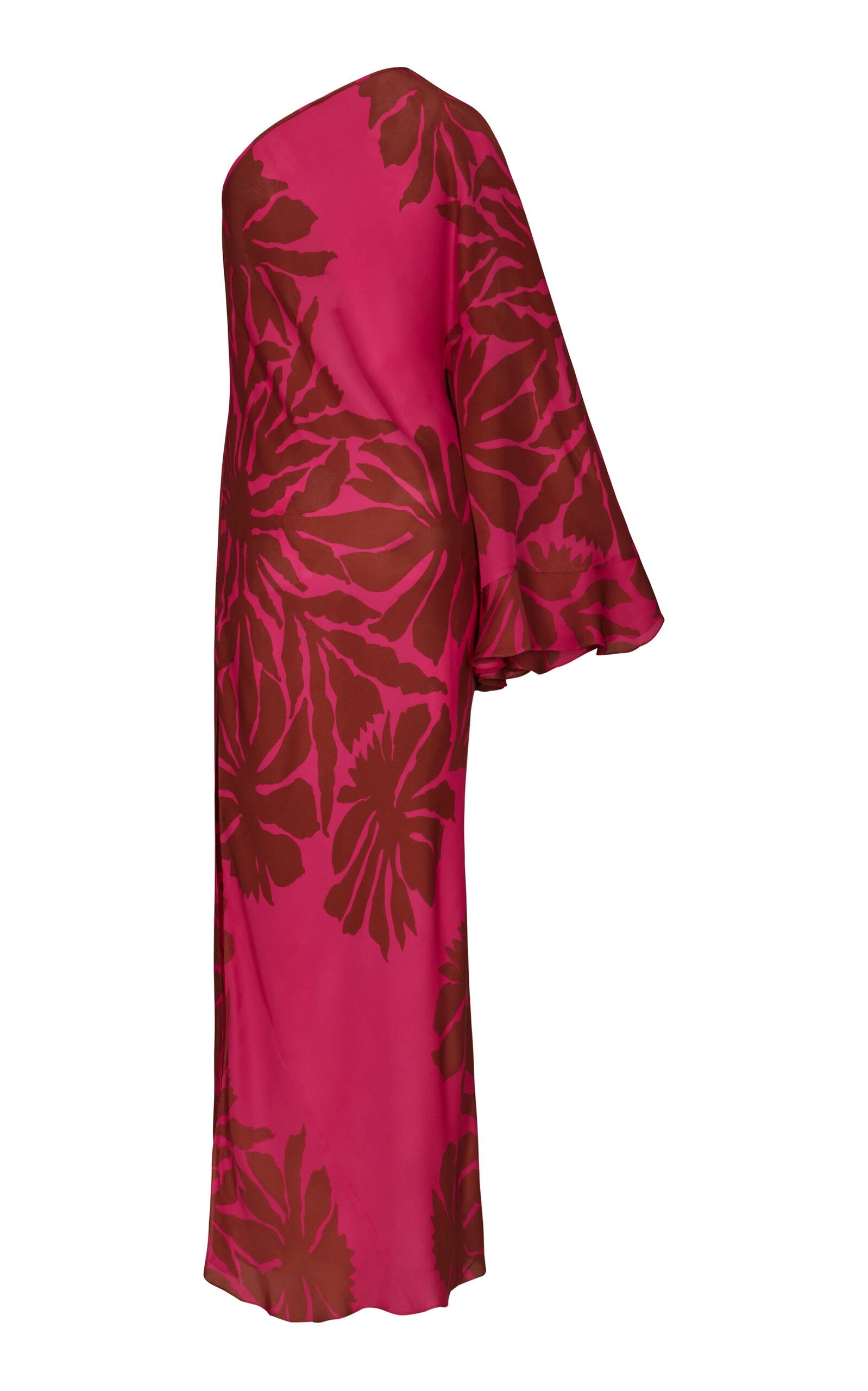 Seville Passion Asymmetric Silk Maxi Dress fuchsia - 6