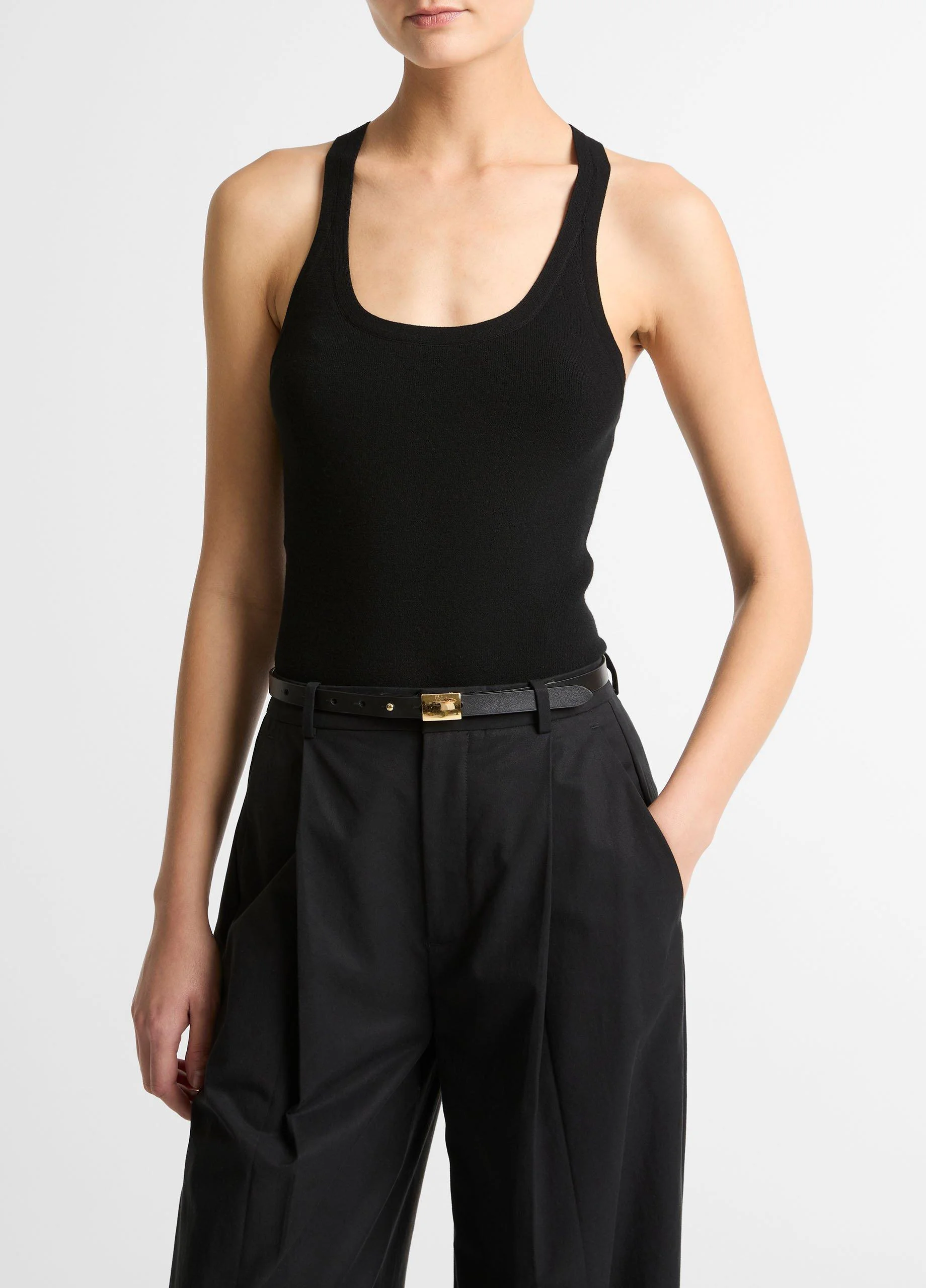 Milano-Stitch Scoop-Neck Sweater Tank - 1