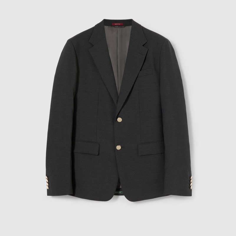 Single-breasted selvedge wool jacket 1