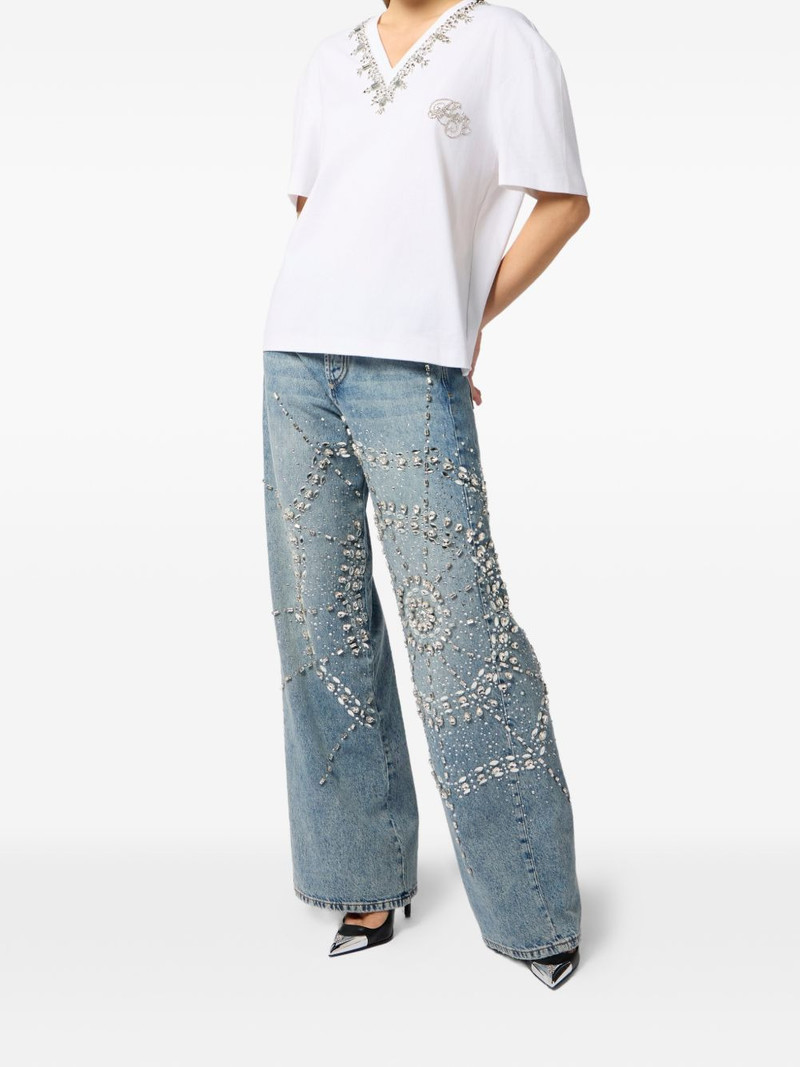 PHILIPP PLEIN embroidered V-neck T-shirt outlook