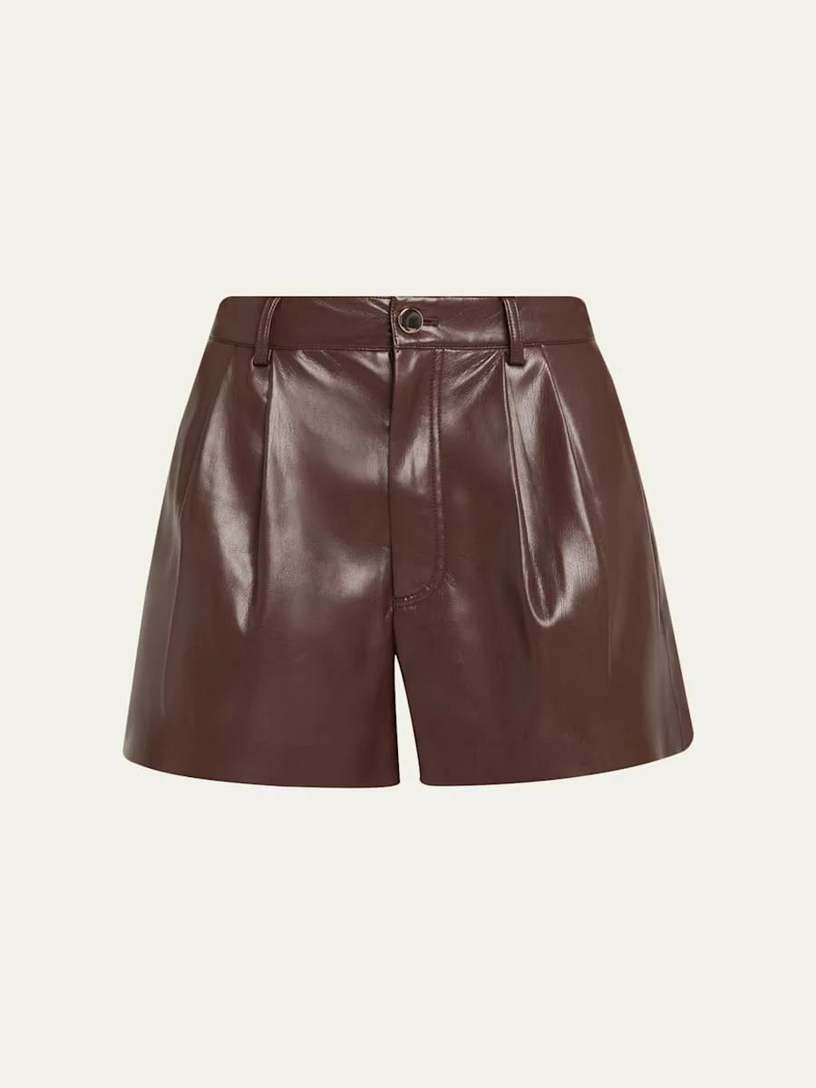 Conry Vegan Leather Trouser Shorts - 1