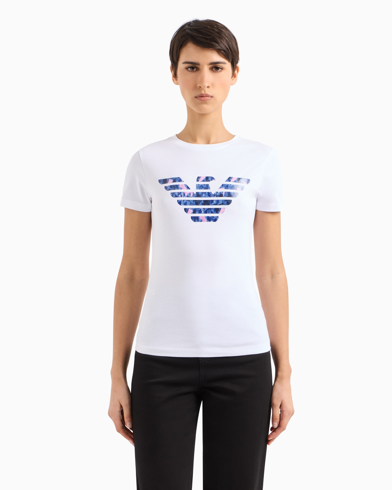 STRETCH-JERSEY SLIM-FIT T-SHIRT WITH OVERSIZED EAGLE PATTERN - 4