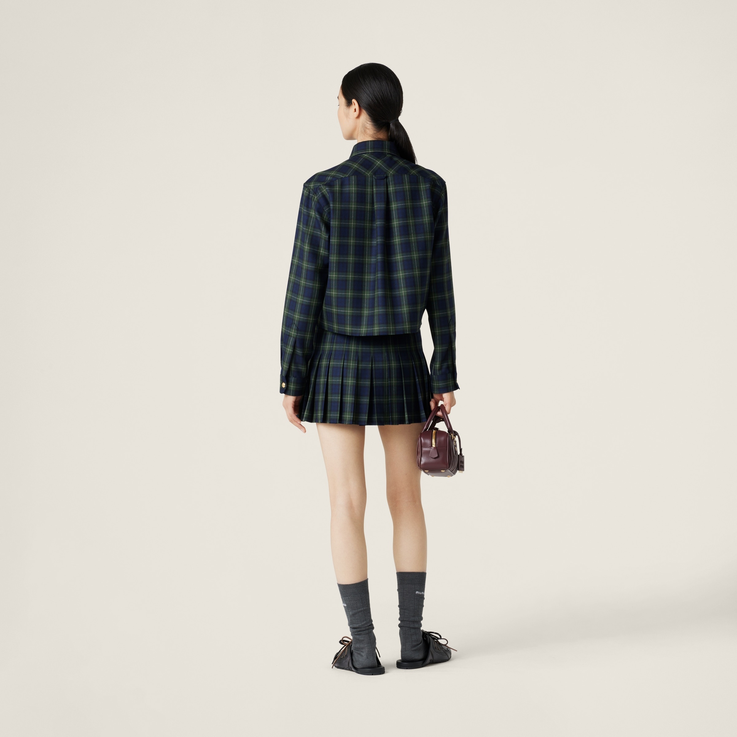 Pleated tartan miniskirt - 3