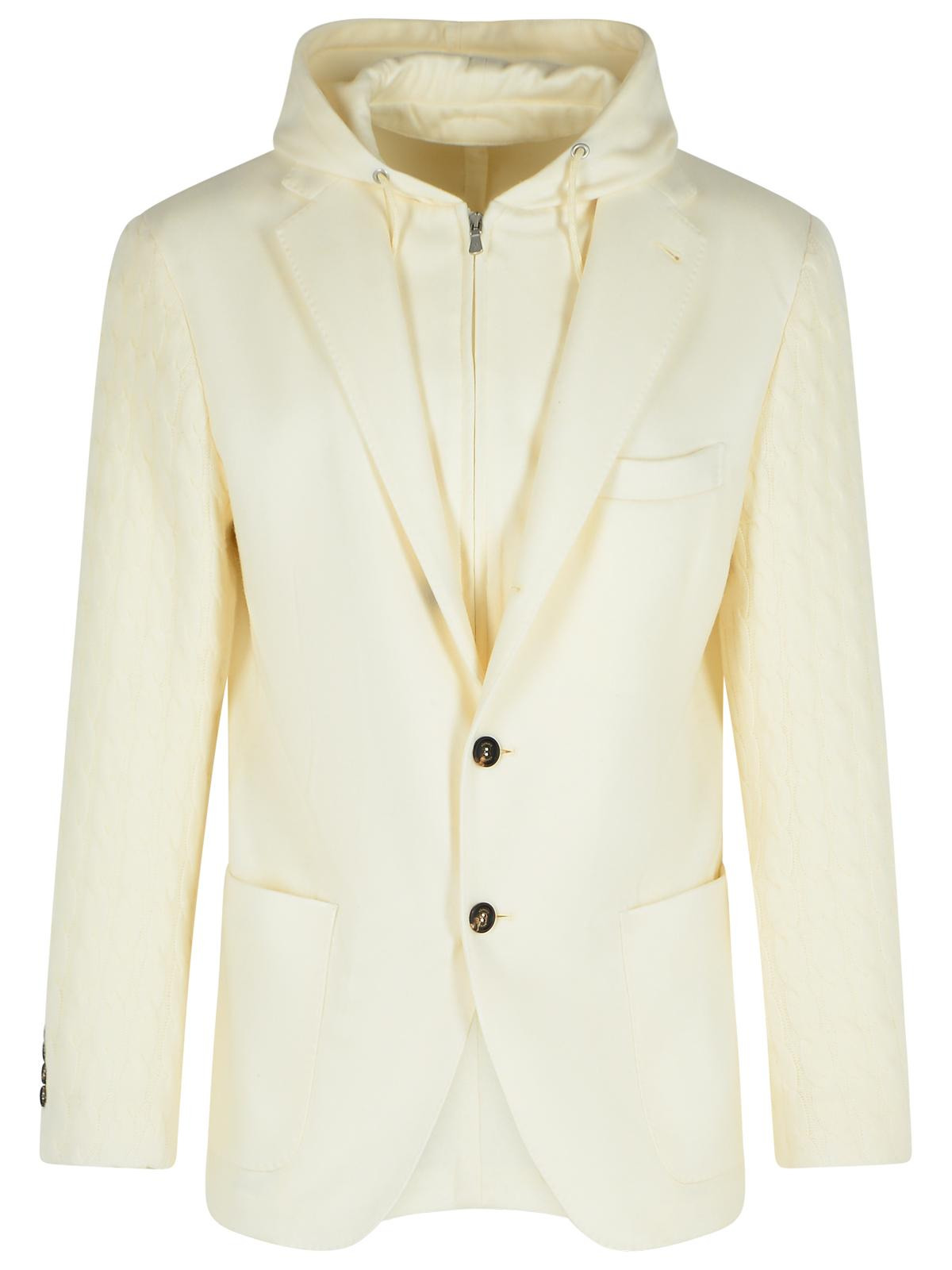 ELEVENTY - Eleventy Ivory Wool And Cashmere Blazer Men - 1