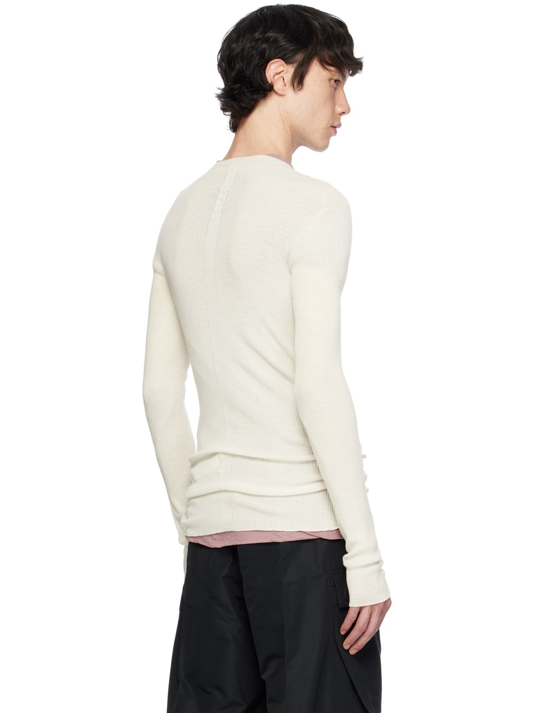 Off-White Ribbed Sweater - 3