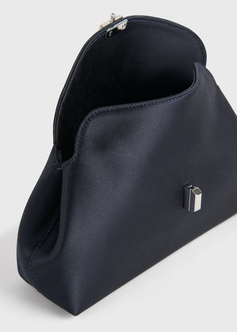 Mini T-lock satin clutch navy 6