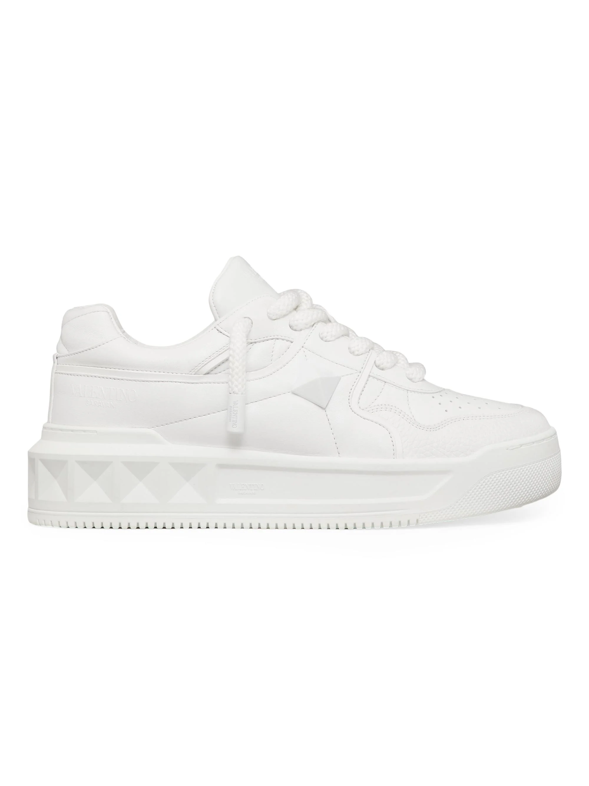 Men's One Stud XL Nappa Leather Low Top Sneakers - White - 1